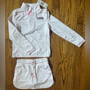 Vineyard Vines - Youth Girls XS - NWT- quarter zip & skirt set